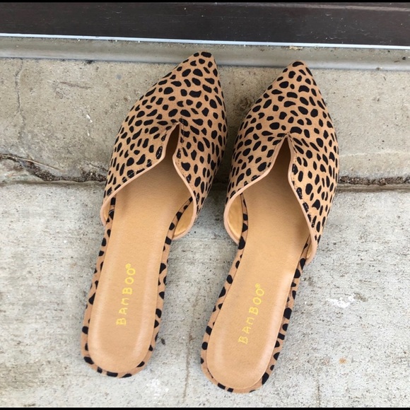 Leopard print slip on mules / flats sizes 7-10 - Picture 5 of 10